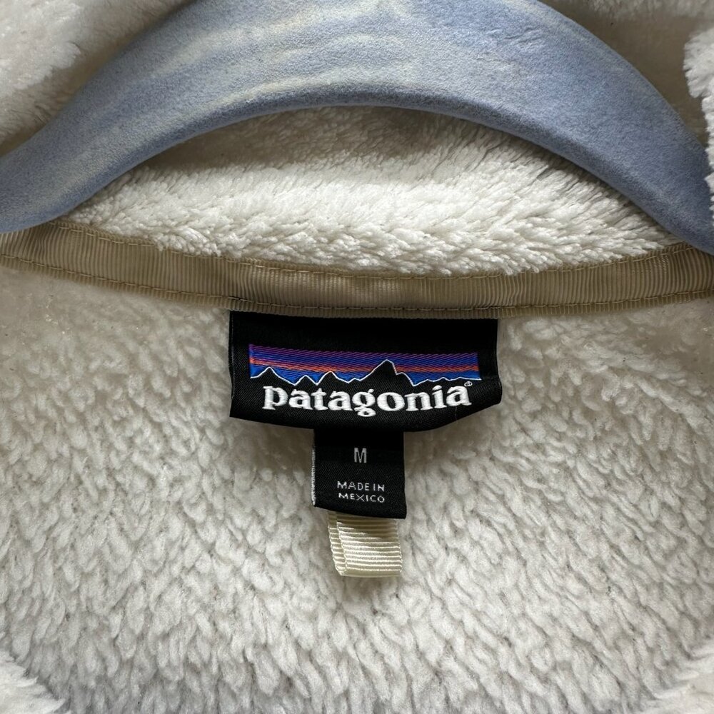 Patagonia Jacket Womens M Fuzzy Fleece  Re Tool Snap-T Polartec Pullover White - Picture 11 of 11
